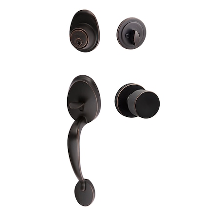 Sure-Loc Hardware Sure-Loc Hardware Alta Handleset, Bergen Round Handset Trim, Vintage Bronze AT507-BG-RD 11P